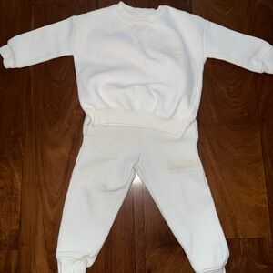 Kids Cozy White Joggers Set